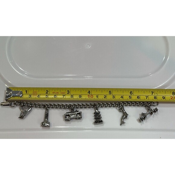 VTG San Francisco charm bracelet 6 charms 7" Long Collectable - Picture 6 of 8